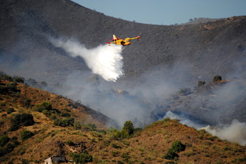 Avión apagando incendio