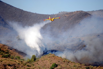 Avión apagando incendio