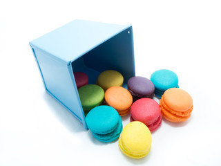 Colorful Macaroon with Blue Bucket