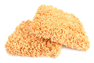 Instant noodles on white background