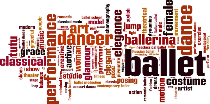 Ballet word cloud concept. Vector illustration