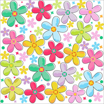 Colorful flowers pattern background vector