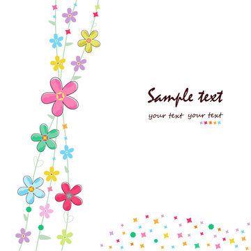 Simple summer flowers decorative greeting card