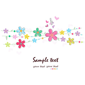 Summer flowers decorative greeting card