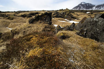 Impressive volcanic landscape on the Snaefellsnes peninsula
