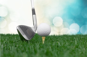 Golf. Golf ball & driver