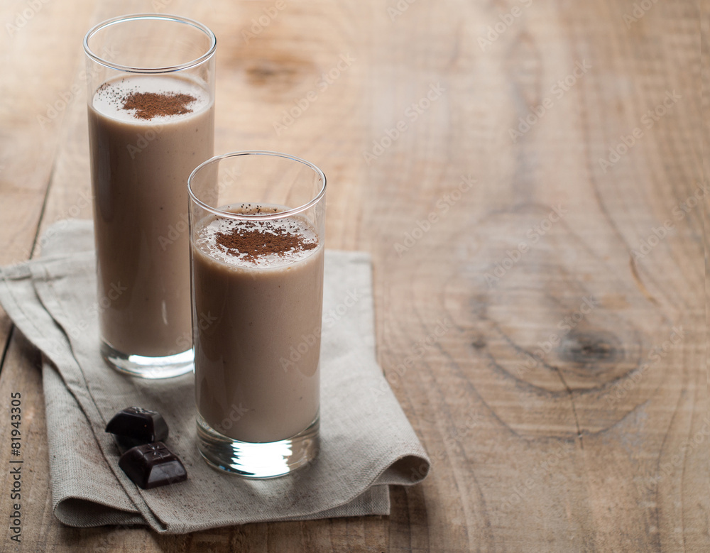 Wall mural chocolate and banana smoothie