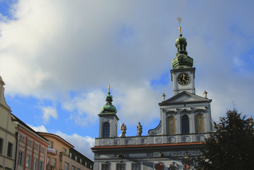 Fototapeta na wymiar Town hall building. Ceske Budejovice, Czech Republic