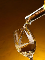 White wine pouring