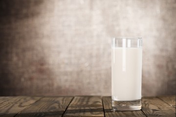 Milk. Glass of milk and sunny day