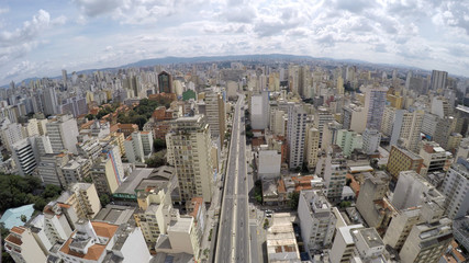 Obraz premium Aerial View of Minhocao in Sao Paulo in Brazil