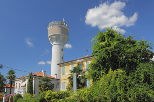 Sebastiano Coletti Street and tower. Margera, Mestre,Italy