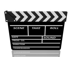 Obraz premium Clapper board on white background