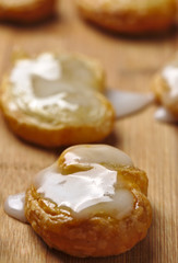 Palmier pastry iced with delicious cream