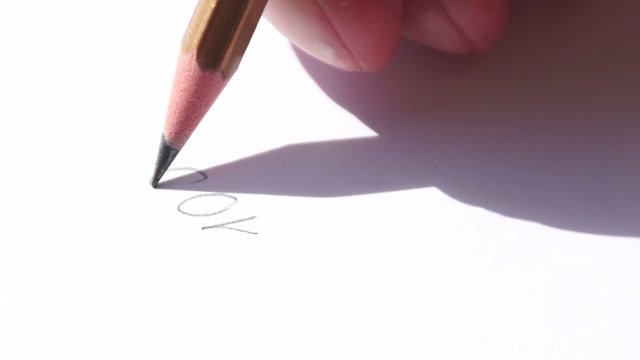 Human hand is wright down