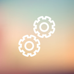 Gears thin line icon