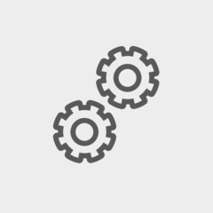 Gears thin line icon
