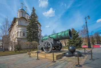 Fototapeta na wymiar Tsar or King Cannon in Moscow Kremlin, Russia