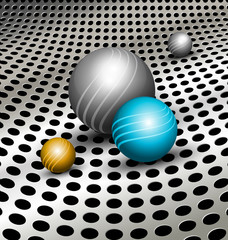Abstract technology background with balls