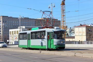 Naklejka na ściany i meble Retro Tram in Moscow