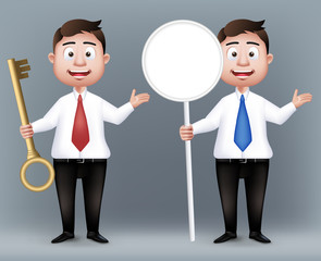 Set of Realistic Smart Different Professional Characters