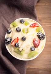 Semolina dessert with berries