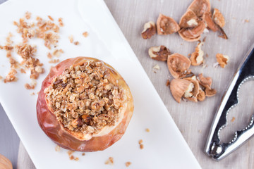 crumble on white plate