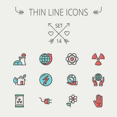Ecology thin line icons