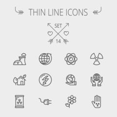 Ecology thin line icons