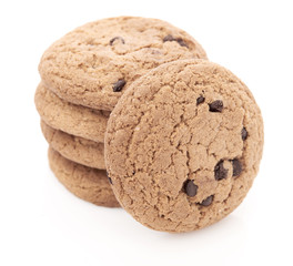 oat cookies on white background