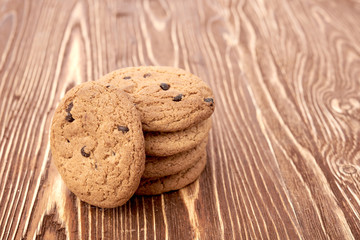 oat cookies on wooden table