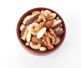 Mix nuts  on white background