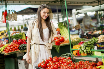 Young woman on the market