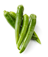 fresh green chili peppers