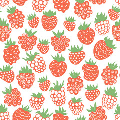 Raspberry seamless pattern