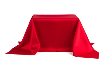 Something covered with red cloth