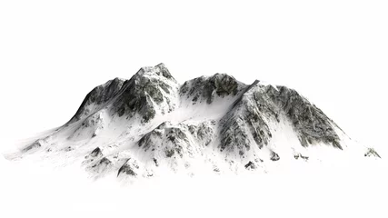 Fotobehang Snowy Mountains - separated on white background © Riko Best