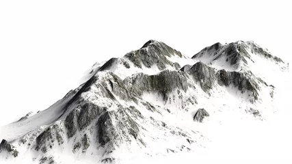 Fototapeten Snowy Mountains - getrennt auf weißem Hintergrund © Riko Best