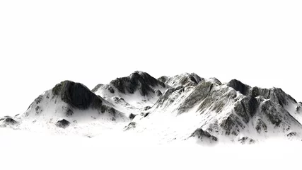Fototapeten Snowy Mountains - separated on white background © Riko Best