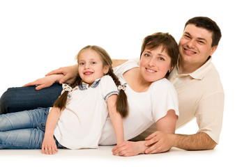 happy family on white