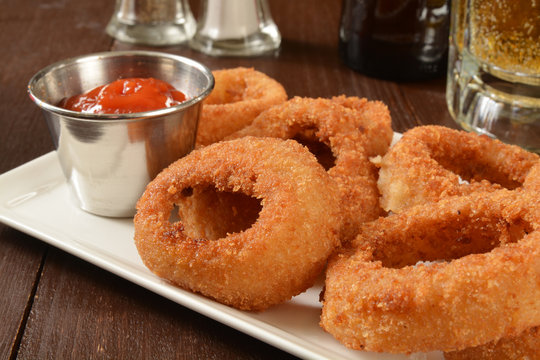 Onion rings and beer