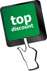 top discount concept sign on computer key vector