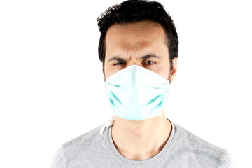 Studio shot of a young man with surgical mask