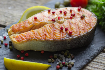 salmon steak grilled