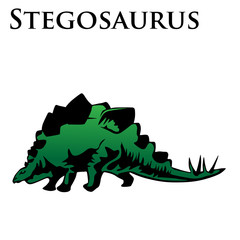 stegosaurus dinosaur colored vector illustration