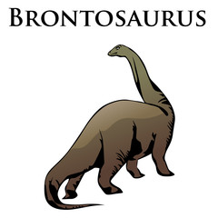 brontosaurus dinosaur colored vector illustration