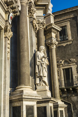 St. Peter cathedral church statues of saints. Catania, Sicily, I