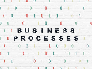 Business concept: Business Processes on wall background
