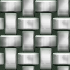 Seamless silver metal pattern with steel bars