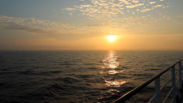 sunset view from a ship at sea